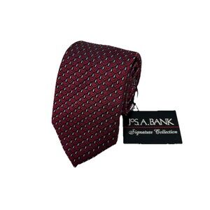 NWT Jos. A. Bank Signature Collection Red Neat 100% Silk Tie  57.5 "x‎ 3"